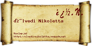Ölvedi Nikoletta névjegykártya